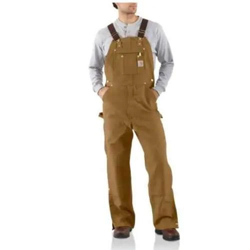 Men's Carhartt Duck Zip-to-Thigh Unlined Bib Overalls