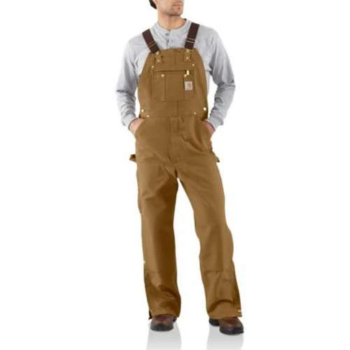 Men's Carhartt Duck Zip-to-Thigh Unlined Bib Overalls - Image 2