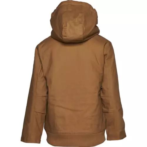Kids' Carhartt Zip Front Flannel Quilt Lined Hooded Active Jacket - Image 3