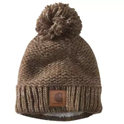 Women's Carhartt Rib Knit Sherpa-Lined Pom-Pom Beanie