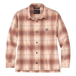Women's Carhartt Rugged Flex Loose Fit Midweight Flannel Long-Sleeve Plaid Shirt