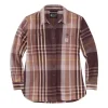 Women's Carhartt Loose Fit Heavyweight Twill Long-Sleeve Plaid Shirt