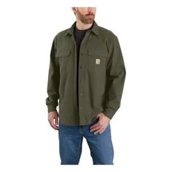 Men's Carhartt Rugged Flex Relaxed Fit Canvas Fleece-Lined Snap-Front Shirt