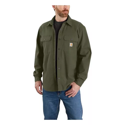 Men's Carhartt Rugged Flex Relaxed Fit Canvas Fleece-Lined Snap-Front Shirt