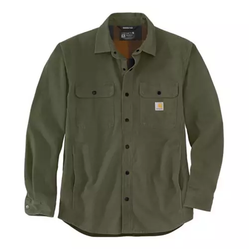 Men's Carhartt Rugged Flex Relaxed Fit Canvas Fleece-Lined Snap-Front Shirt - Image 2