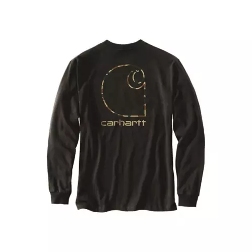 Men's Carhartt Relaxed Fit Heavyweight Long Sleeve Pocket Camo C Graphic T-Shirt - Image 2