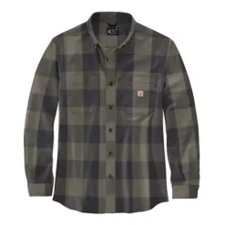 Men's Carhartt Rugged Flex Relaxed Fit Midweight Flannel Long Sleeve Shirt