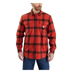 Men's Carhartt Loose Fit Heavyweight Flannel Long-Sleeve Shirt