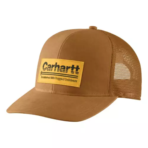 Adult Carhartt Canvas Mesh-Back Outdoors Patch Snapback Hat