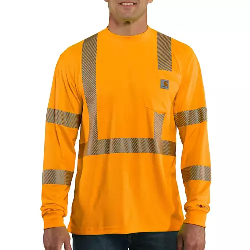 Men's Carhartt High Visibility Force Long Sleeve Class 3 T-Shirt